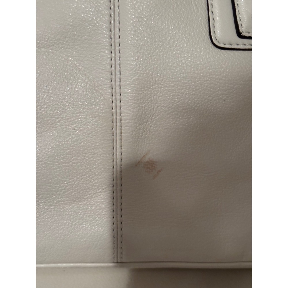 Coach White Pebbled Leather Tote Bag Gold Hardware Crossbody Bag‎ vintage - Picture 4 of 7
